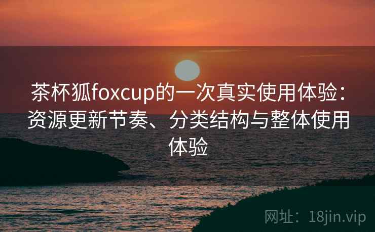 茶杯狐foxcup的一次真实使用体验：资源更新节奏、分类结构与整体使用体验